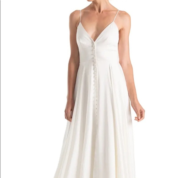 Joanna August 8 White Joplin Button Front Dress - Picture 6 of 12